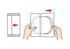 1. Mở t&uacute;i c&oacute; miếng sản phẩm đ&atilde; được gập sẵn.