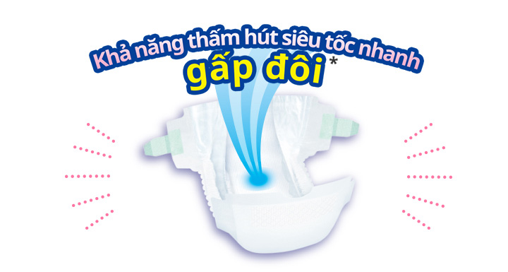 T&atilde; Moony size M khả năng thấm h&uacute;t gấp đ&ocirc;i