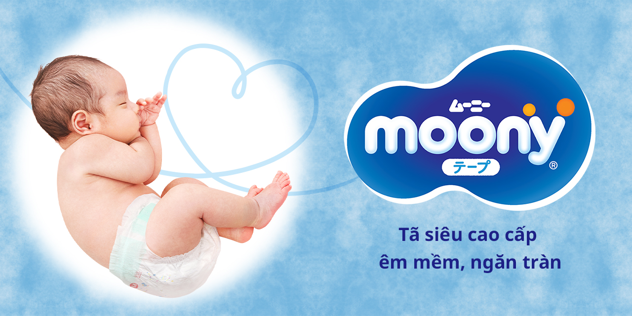 Moony Blue t&atilde; d&aacute;n Cho trẻ sơ sinh (Từ sơ sinh đến 5kg)