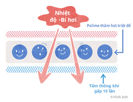 Polyme hấp thụ đảm bảo khe hở kh&ocirc;ng kh&iacute; ngay cả sau khi hấp thụ
