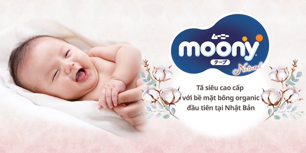 Moony Natural T&atilde; d&aacute;n Trẻ sơ sinh (Từ sơ sinh tới 5 kg )
