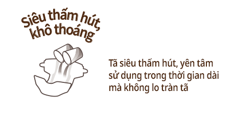Si&ecirc;u thấm h&uacute;t, kh&ocirc; tho&aacute;ng/T&atilde; si&ecirc;u thấm h&uacute;t, y&ecirc;n t&acirc;m sử dụng trong thời gian d&agrave;i m&agrave; kh&ocirc;ng lo tr&agrave;n t&atilde;