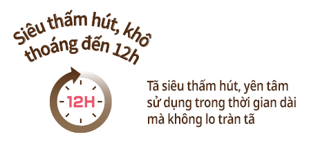 Si&ecirc;u thấm h&uacute;t, kh&ocirc; tho&aacute;ng đến 12h/T&atilde; si&ecirc;u thấm h&uacute;t, y&ecirc;n t&acirc;m sử dụng trong thời gian d&agrave;i m&agrave; kh&ocirc;ng lo tr&agrave;n t&atilde;