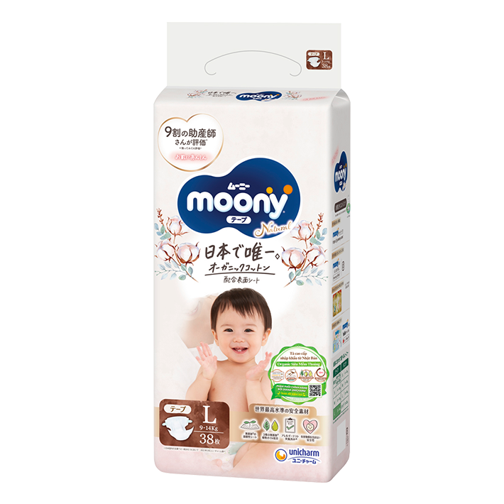 Moony Natural T&atilde; d&aacute;n Cỡ L